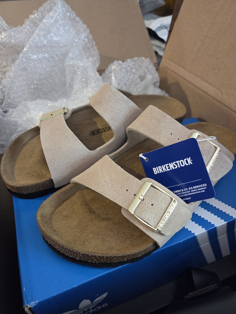 Birkenstock Men's Size 10  Arizona Sandals in Tan New W Tags